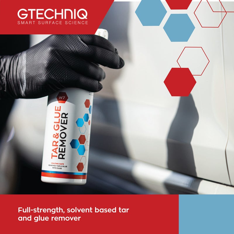 Gtechniq - W7 Tar and Glue Remover - Full Strength Solvent Based, Softens and Dissolves Adhesive, Safe to Use with Waxes, Coatings & Sealants (500ml) - Image 4
